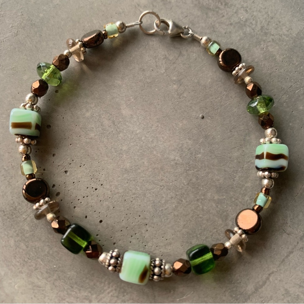 Stunning Gemstone/Sterling Silver Beaded Bracelet by LIZZdezigns